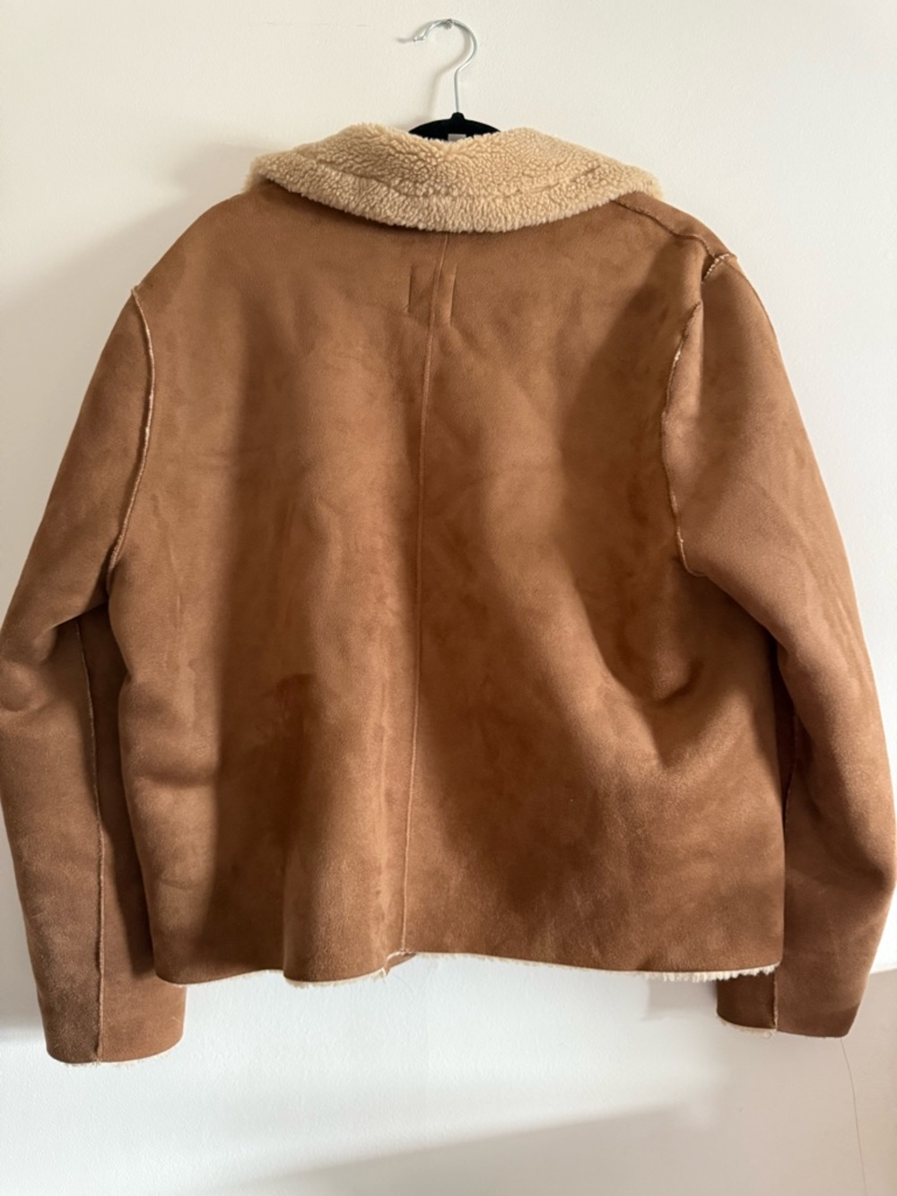 H&M Tan Brown Sherpa-lined Aviator Jacket - Picture 6 of 7